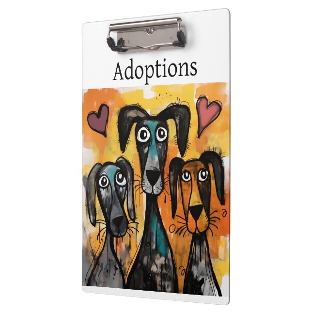Cute Dog Love Red Hearts Clipboard  (Left)