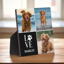 Cute Dog Lover 3 Photo Collage Pets Modern  Plaque