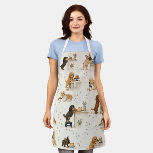 Cute Dog Lover Apron – Funny Dogs pattern