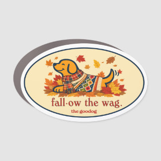 Cute Dog Lover Fall Car Magnet