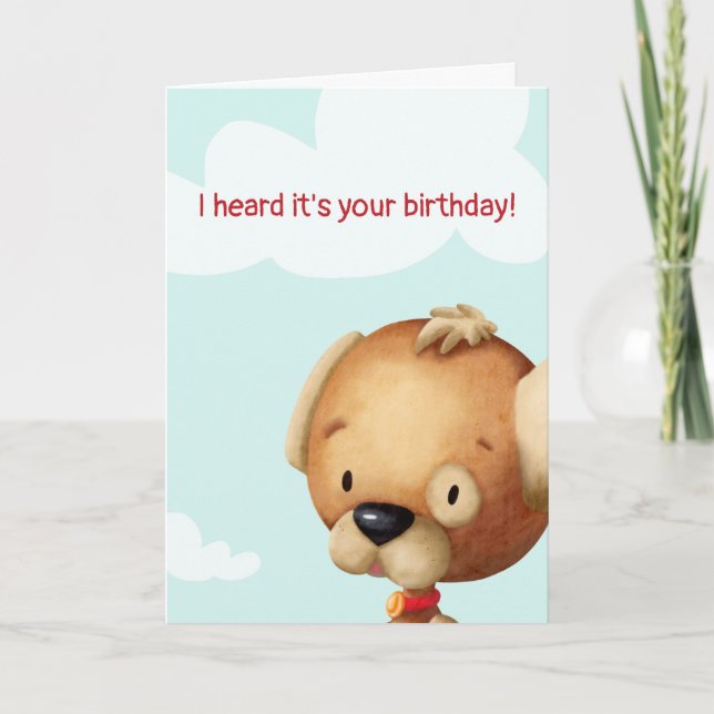 Cute Dog Lover Personalized Birthday Card (Front)