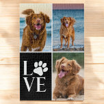 Cute Dog Lover Photo Collage Custom Love Pet Jigsaw Puzzle<br><div class="desc">Turn your favorite furry moments into a fun and meaningful keepsake with this Cute Dog Lover Custom LOVE Photo Collage Jigsaw Puzzle. Featuring your pet’s most adorable photos creatively arranged in the shape of the word “LOVE, ” this personalized puzzle is a perfect way to celebrate your bond. Whether you're...</div>