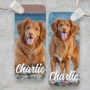 Cute Dog Lover Photo Personalized Pet Keepsake Keychain