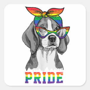 Cute Dog Lover Puppy Owner Beagle Mom Dad Gay Lesb Square Sticker