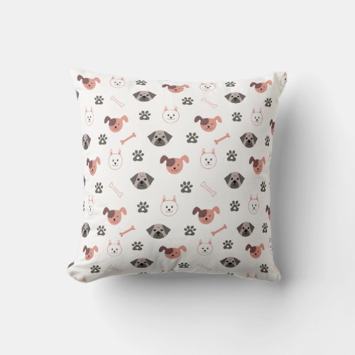 Cute Dog Lover Throw Pillow