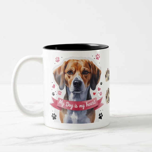 Cute Dog Lover Two-Tone Mug (Left)