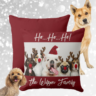 Cute Dog Lover's Christmas Throw Pillow