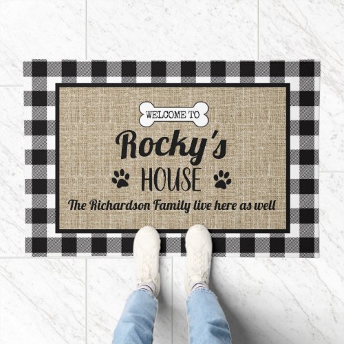 Cute Dog Lovers Personalized Welcome Doormat
