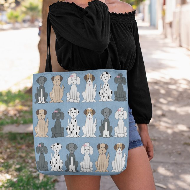 Cute Dog Lovers Stylish Pattern Tote Bag (Cute Dog Pattern Tote Bag. Perfect for Dog Pet Lovers, )