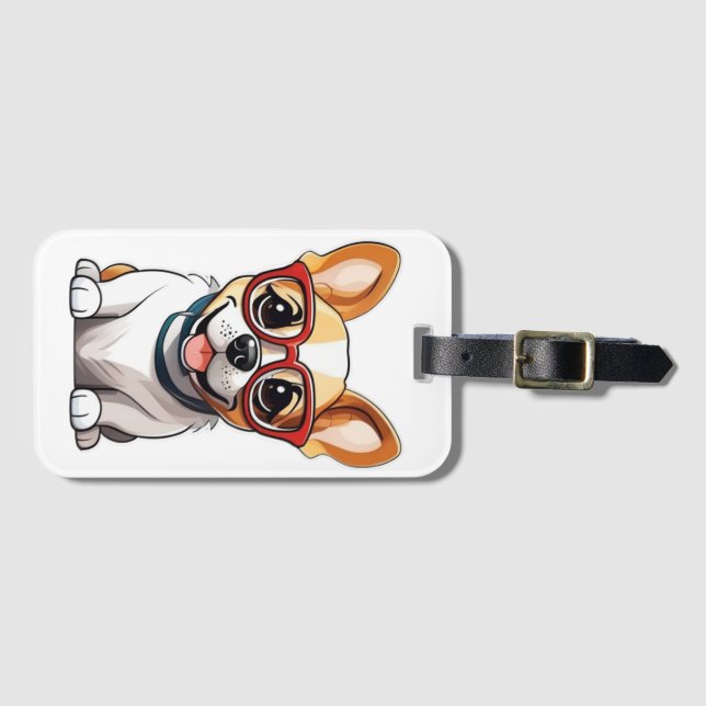 Cute Dog Luggage Tag (Front Horizontal)