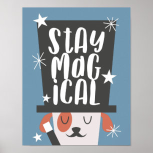 Cute Dog Magical Quote Nursery Kids Room Poster