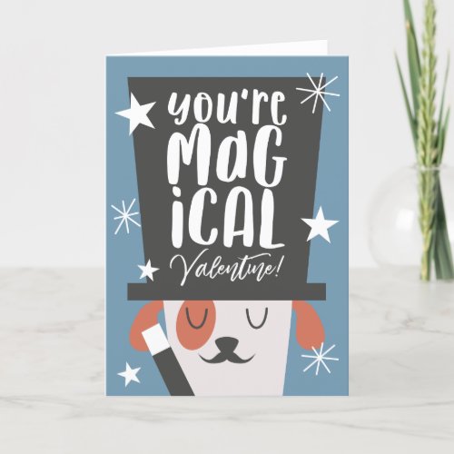 Cute Dog Magical Valentines Day Holiday Card