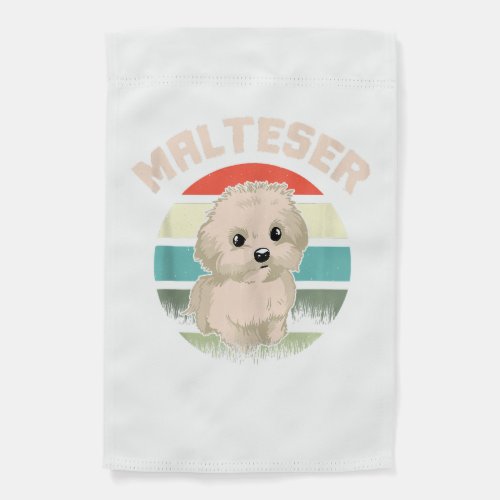 cute  dog maltese  garden flag