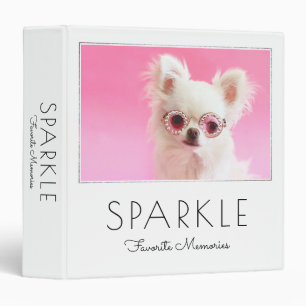 Cute Dog Memory Book   Sparkle The Tiny Chi 3 Ring Binder