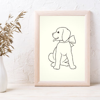 Cute Dog Minimalist Wall Art