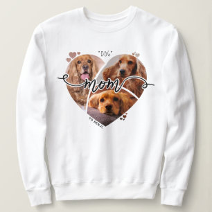Cute Dog Mom Custom Heart-Shaped Photo Collage Sweatshirt