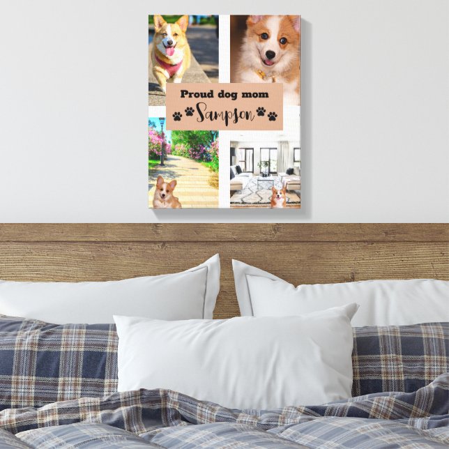 Cute Dog Mom Custom Photo Canvas Print (Insitu(Bedroom))