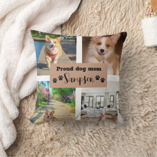 Cute Dog Mom Custom Photo Throw Pillow