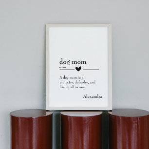 Cute dog mom definition noun custom name poster