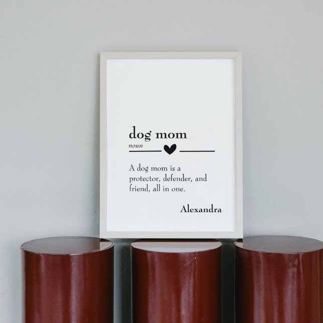 Cute dog mom definition noun custom name poster (Creator Uploaded)