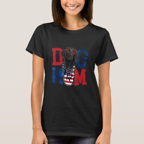 Cute Dog Mom Hearts Happy Mothers Day Usa America T_Shirt