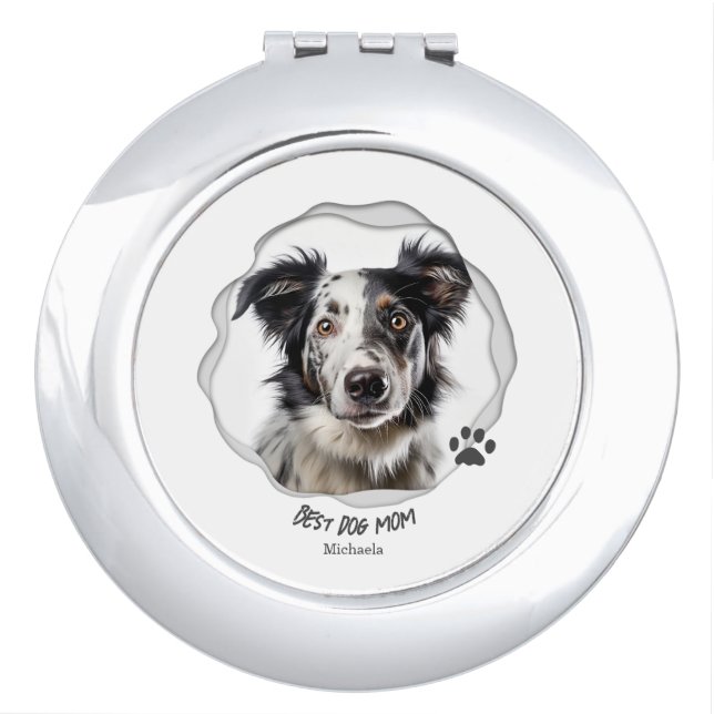 Cute Dog Mom Paw Art  Compact Mirror (Front)