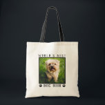 Cute Dog Mom Paw Prints Custom Pet Photo Tote Bag<br><div class="desc">Let them know you're the "World's Best Dog Mom" with this cute custom tote bag featuring paw prints. Personalize it with your precious puppy dog's photo in the black frame.</div>