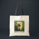 Cute Dog Mom Paw Prints Custom Pet Photo Tote Bag<br><div class="desc">Let them know you're the "World's Best Dog Mom" with this cute custom tote bag featuring paw prints. Personalize it with your precious puppy dog's photo in the black frame.</div>