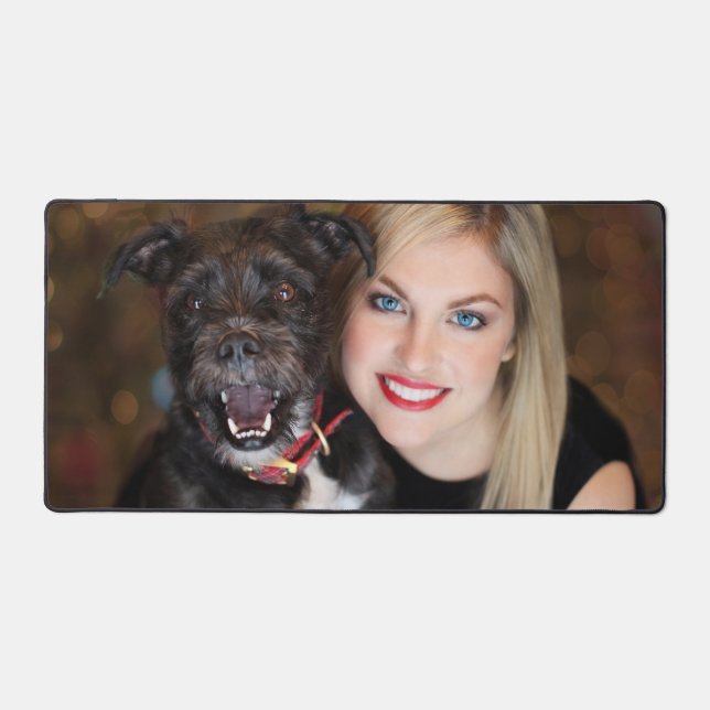 Cute Dog Mom Photo Desk Mat (Front)