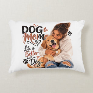 Cute Dog Mom Pillow Cozy Teddy Bear & Pet Lover