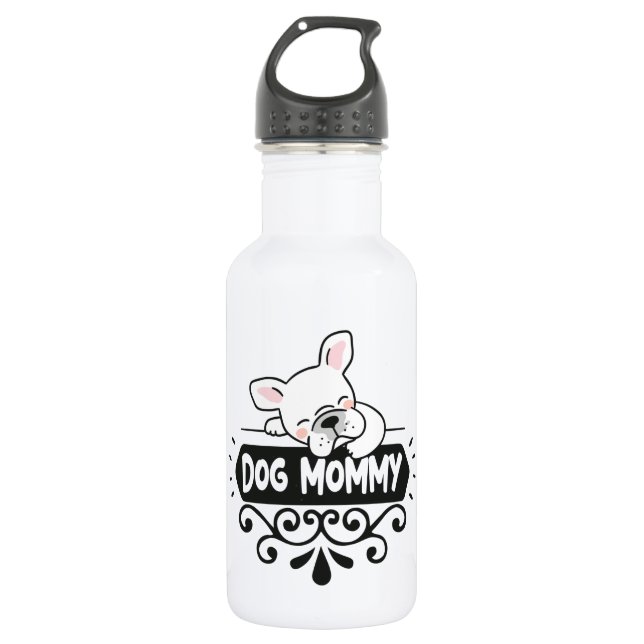 Cute Dog mommy pet animal lovers Stainless Steel Water Bottle (Front)