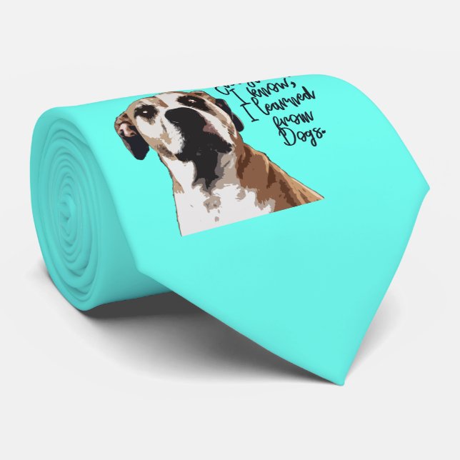 cute dog  neck tie (Rolled)