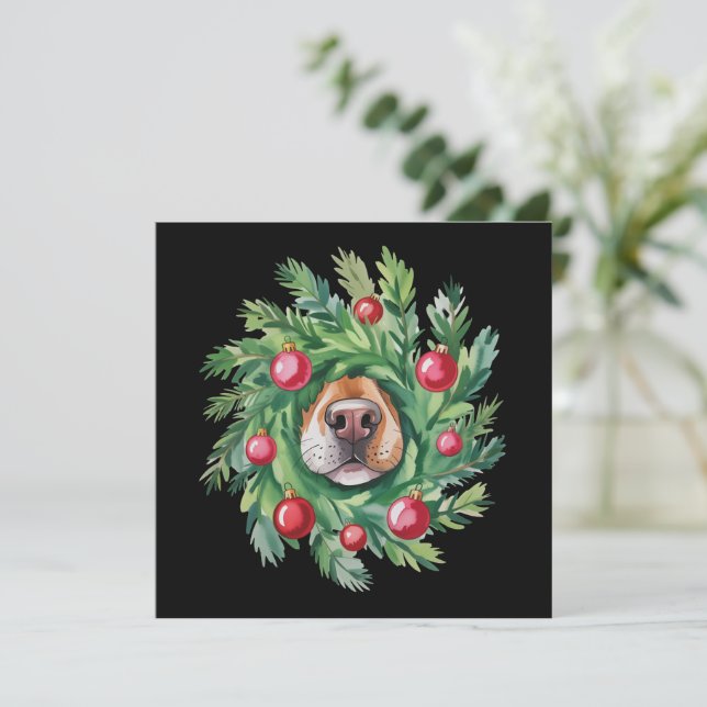 Cute Dog Nose Christmas Dog Mom Party Dogs Lover  Holiday Card (Standing Front)