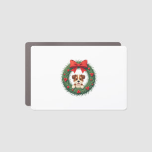 Cute Dog Nose Christmas Wreath Christmas Dog Mom D Car Magnet