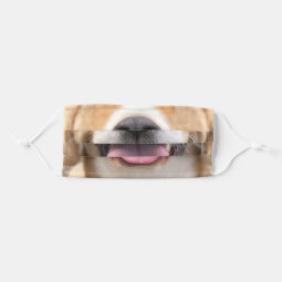 Cute Dog Nose Tongue Adult Cloth Face Mask | Zazzle