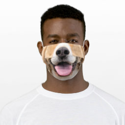 Cute Dog Nose Tongue Adult Cloth Face Mask | Zazzle