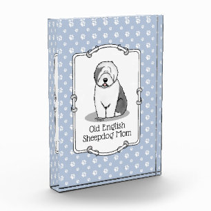 Cute Dog OES Mom Old English Sheepdog Mom (Gray 1) Acrylic Award