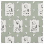 Cute Dog OES Mom Old English Sheepdog Mom (Gray 1) Fabric