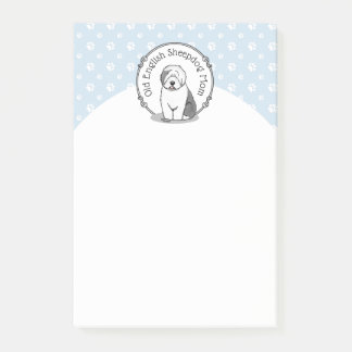 Cute Dog OES Mom Old English Sheepdog Mom (Gray 1) Post-it Notes