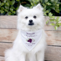 Cute Dog of Honor Purple Boho Roses Wedding
