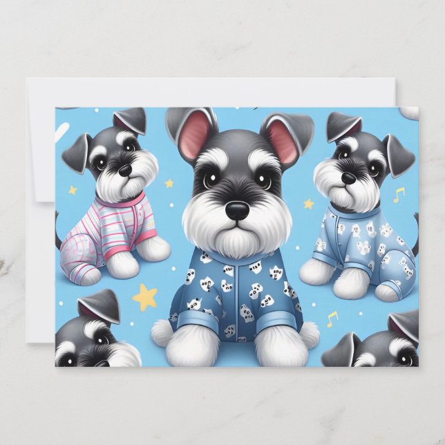 Cute Dog Of Schnauzer Animal Pattern Invitation (Front)