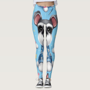 Cute Dog Of Schnauzer Animal Pattern Leggings