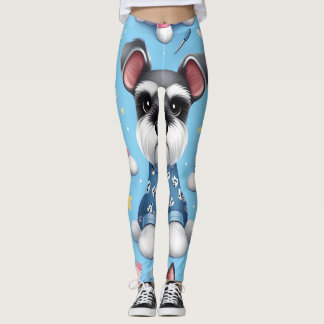 Cute Dog Of Schnauzer Animal Pattern Leggings