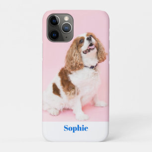 Cute Dog or Your Photo, Blue Name iPhone 11 Pro Case