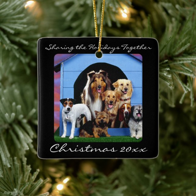 Cute Dog Pack Family Pet Personalized Ornaments (Tree)