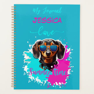 Cute Dog Paint Pink Blue Love Summer Time Planner
