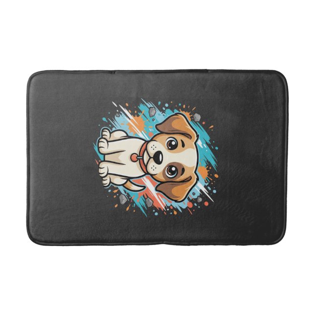 Cute Dog Paint Splash Vector Art_1 Bath Mat (Front)