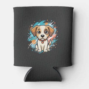 Cute Dog Paint Splash Vector Art_1 Can Cooler