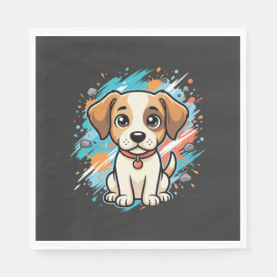 Cute Dog Paint Splash Vector Art_1 Napkins