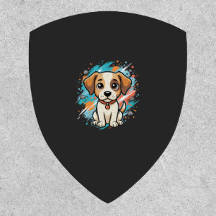 Cute Dog Paint Splash Vector Art_1 Patch
